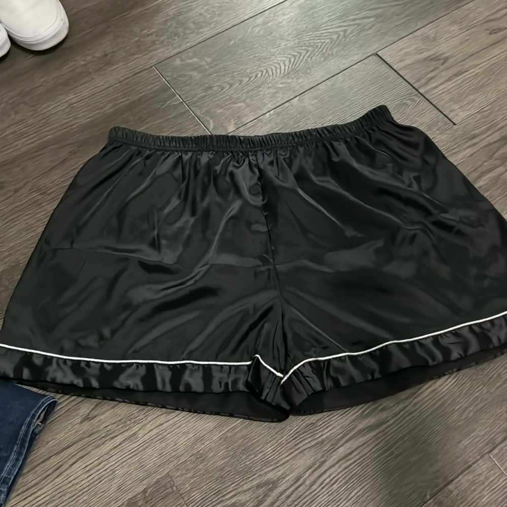 Black silk pajama set